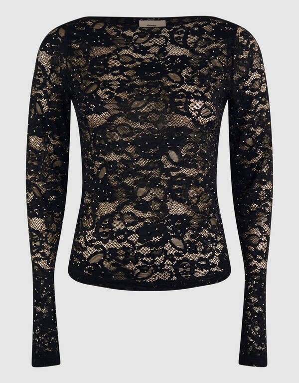 Strass-Spitzentop Schwarz SHOEBY WOMEN