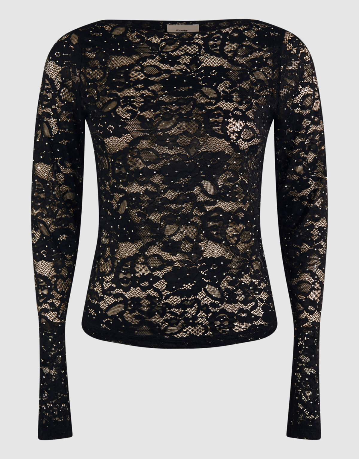 Strass-Spitzentop Schwarz SHOEBY WOMEN