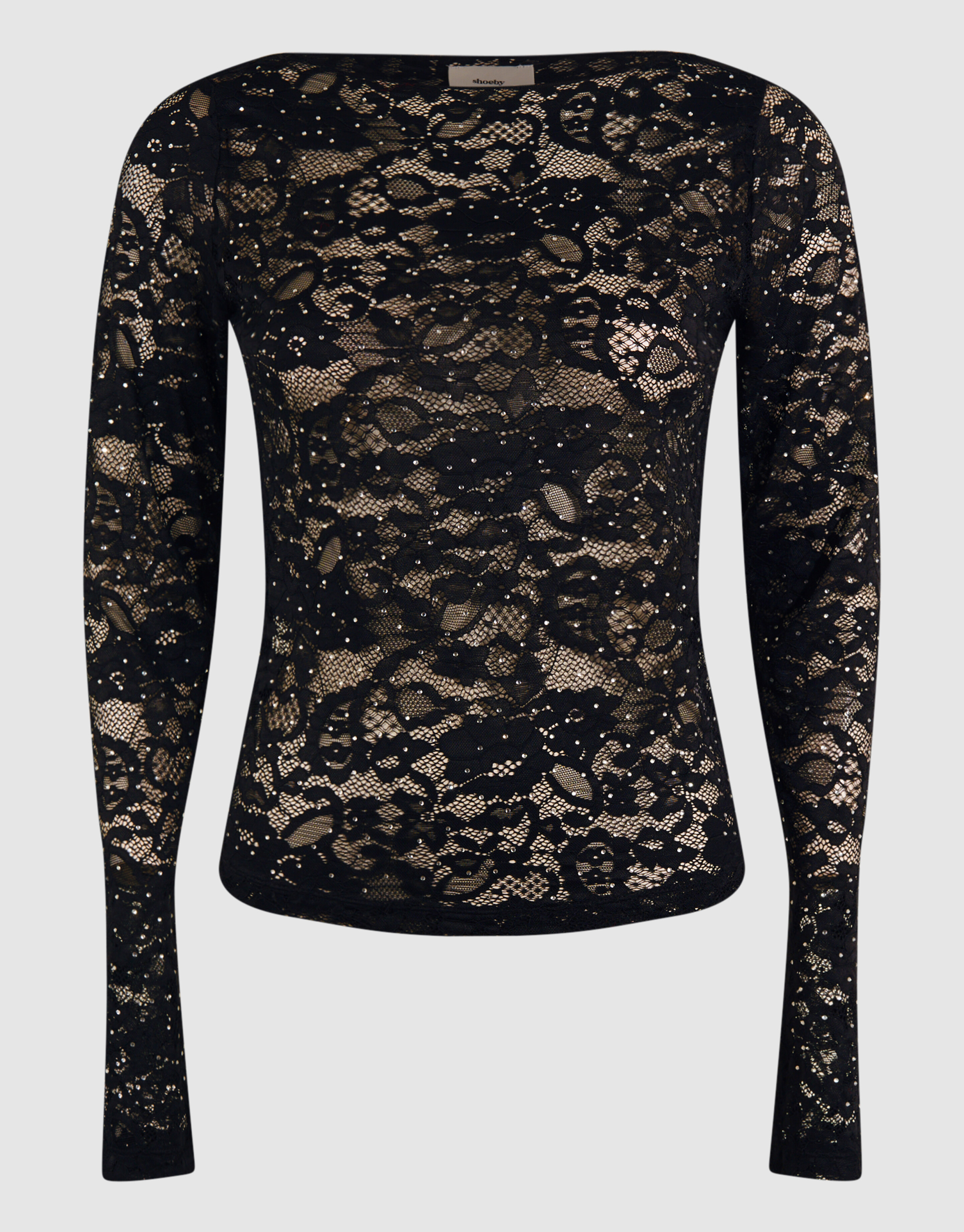Strass-Spitzentop Schwarz SHOEBY WOMEN