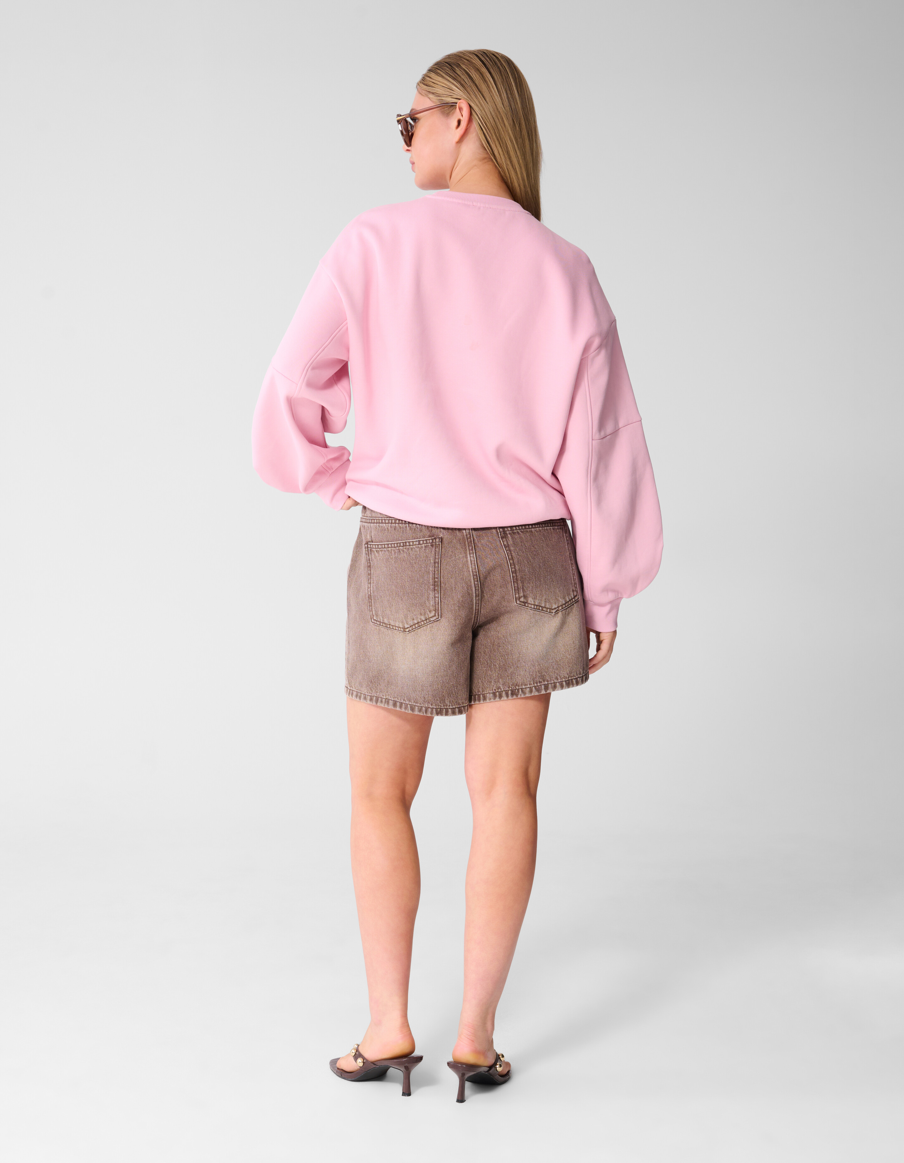 &Uuml;bergro&szlig;er Pullover mit gro&szlig;en &Auml;rmeln, Hellrosa SHOEBY WOMEN