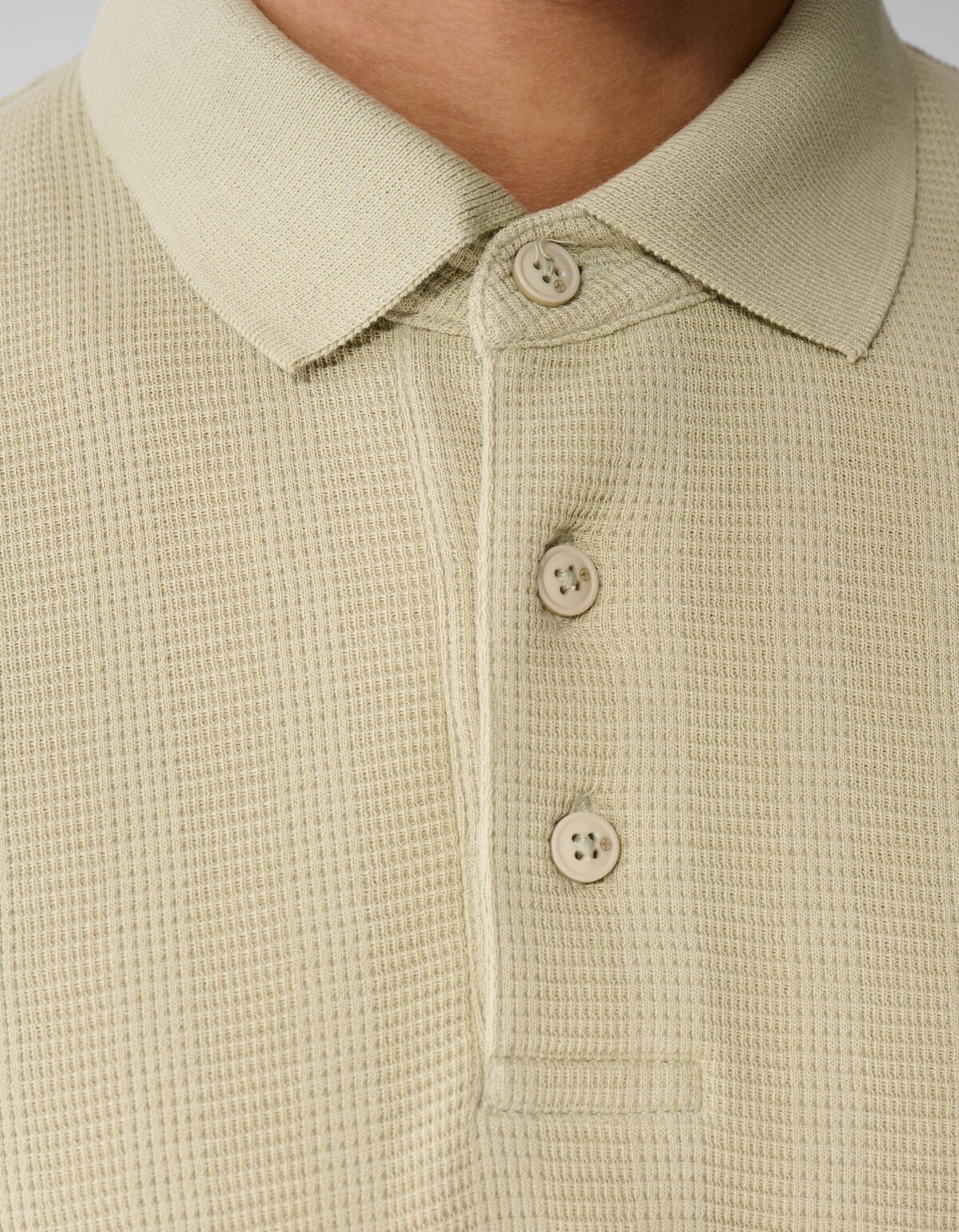 Waffel-Streifen Polo Hellgr&uuml;n SHOEBY MEN