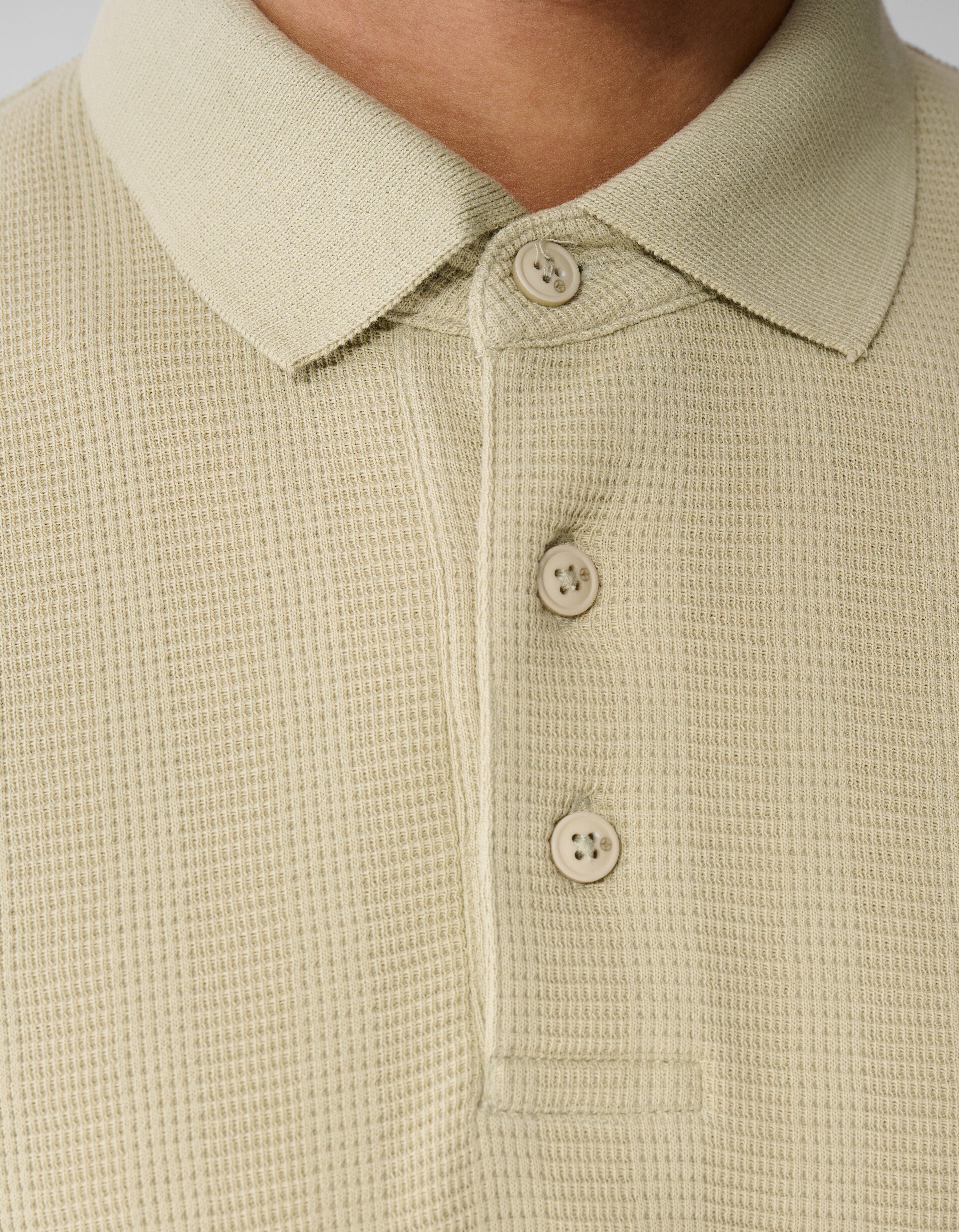 Waffel-Streifen Polo Hellgr&uuml;n SHOEBY MEN