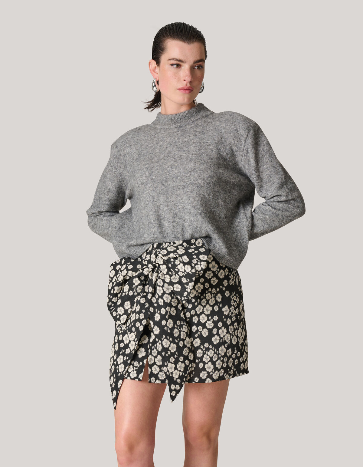 Jacquard-Minirock Schwarz/Weiß SHOEBY WOMEN