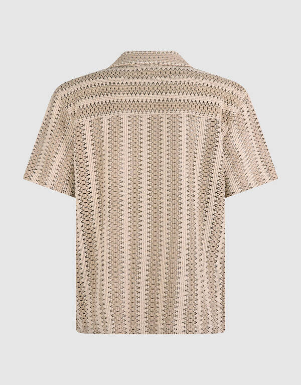 Gestreiftes H&auml;kel-Overshirt in Sandfarben SHOEBY MEN