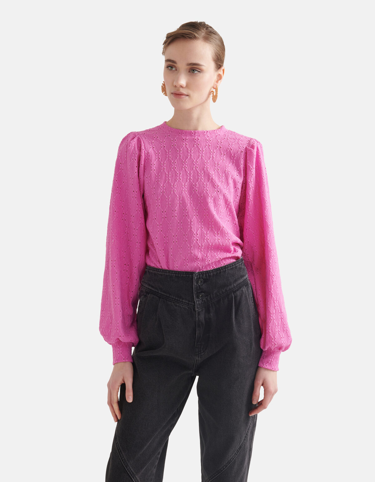 Bluse mit Stickerei Rosa SHOEBY WOMEN