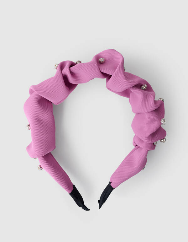 Strass-Haarband mit Kräuselung, rosa SHOEBY ACCESSOIRES