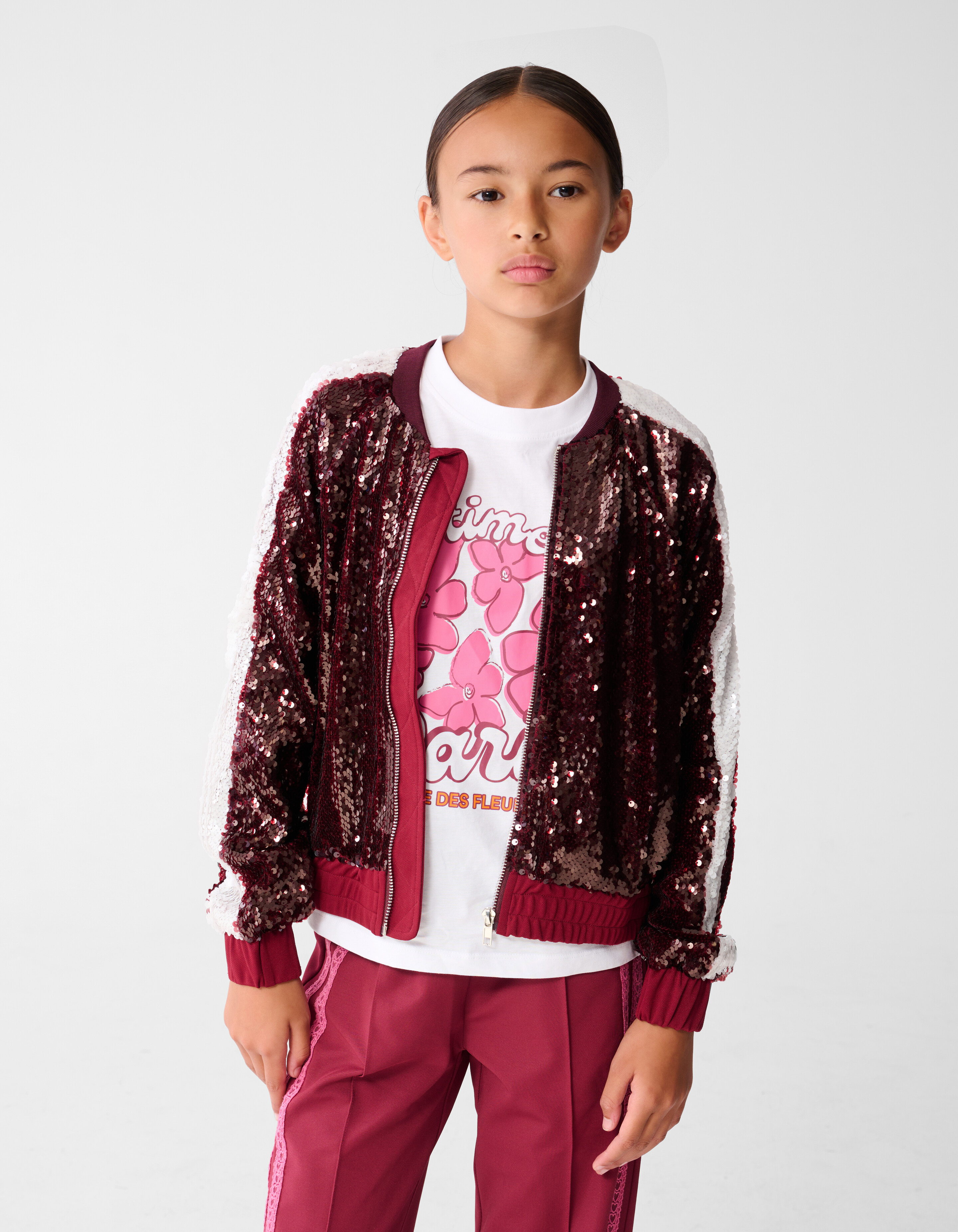 Pailletten Bomber Dunkelrot SHOEBY GIRLS
