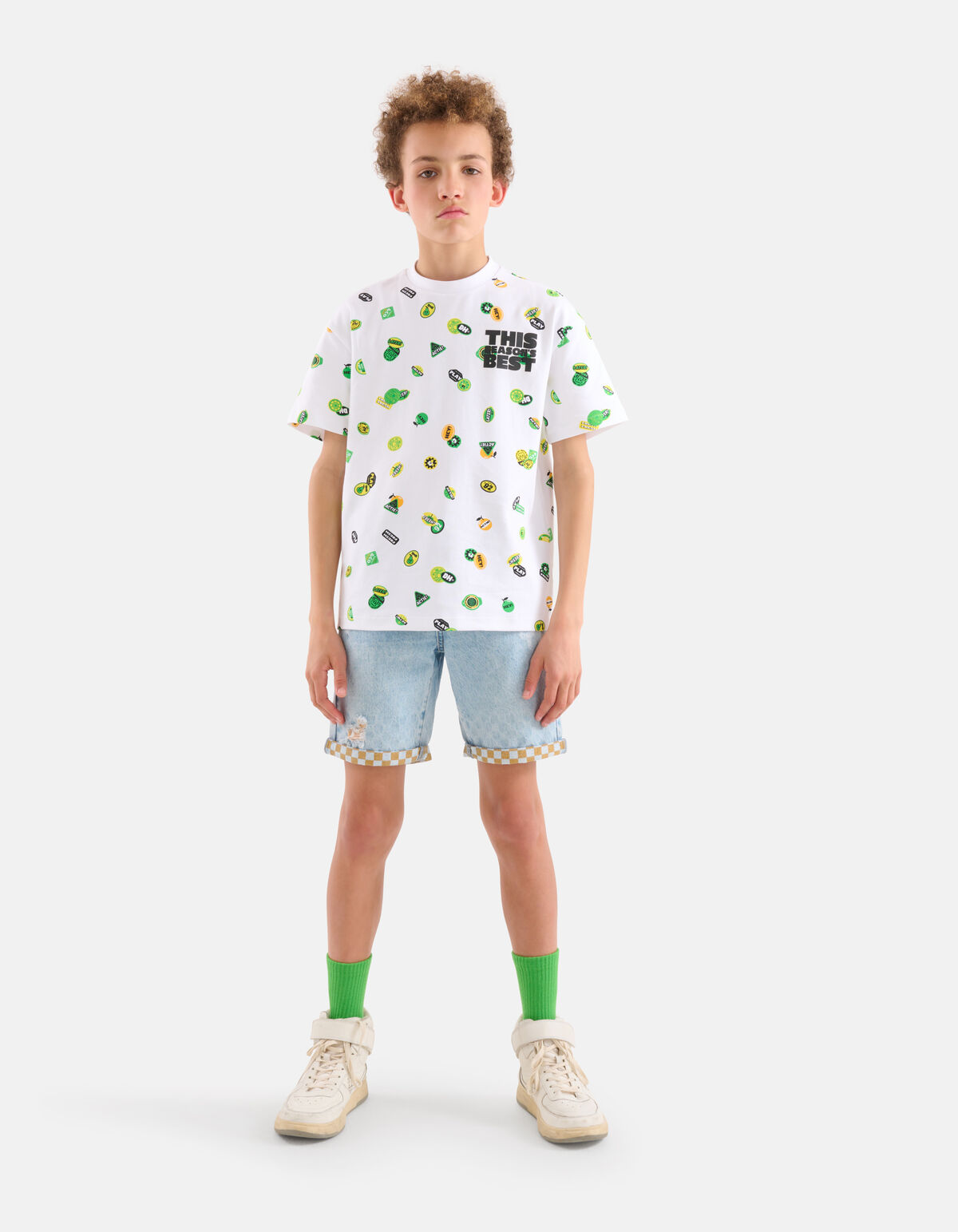 Schweres bedrucktes T-shirt Weiß SHOEBY BOYS