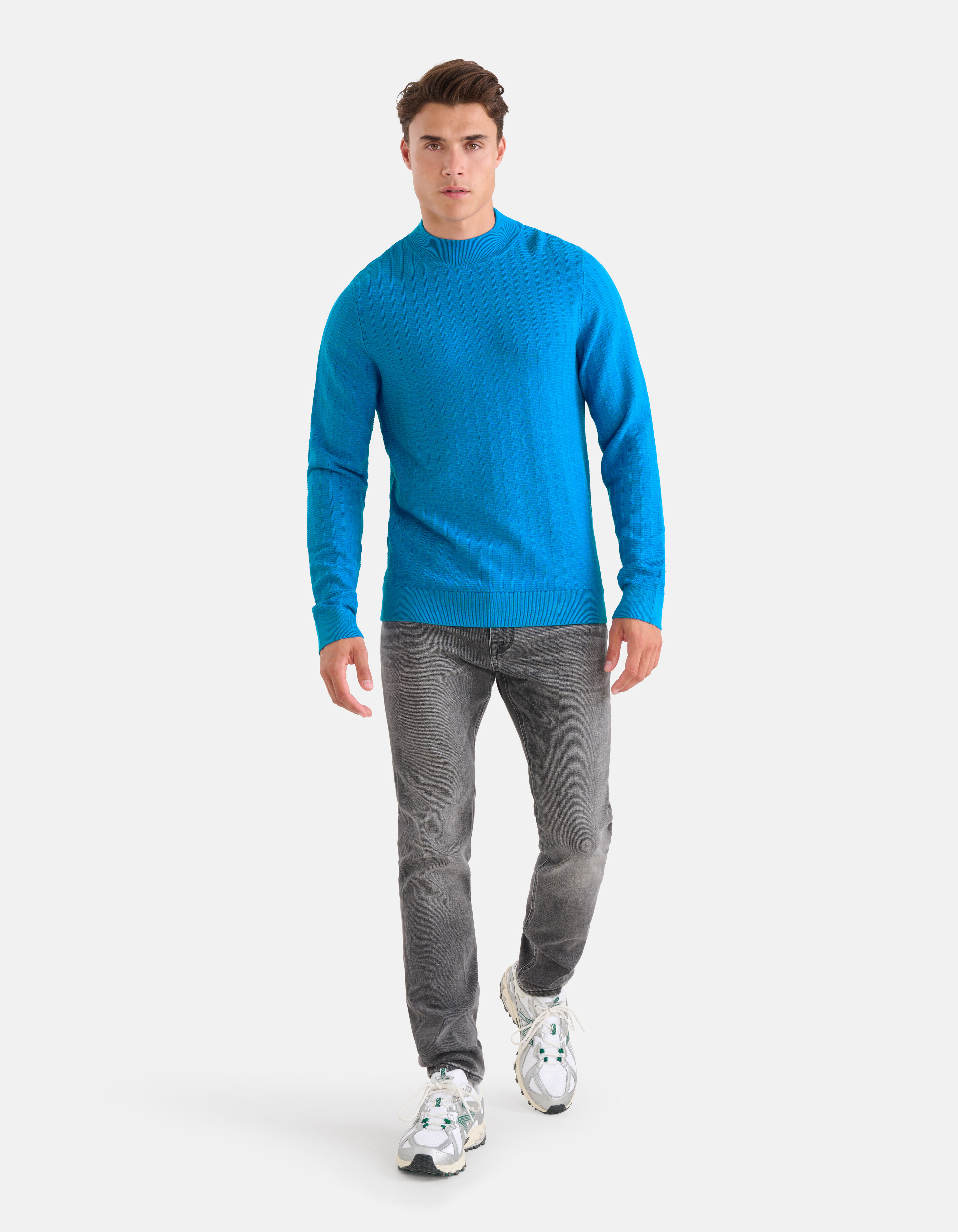 Textur Pullover Blau SHOEBY MEN