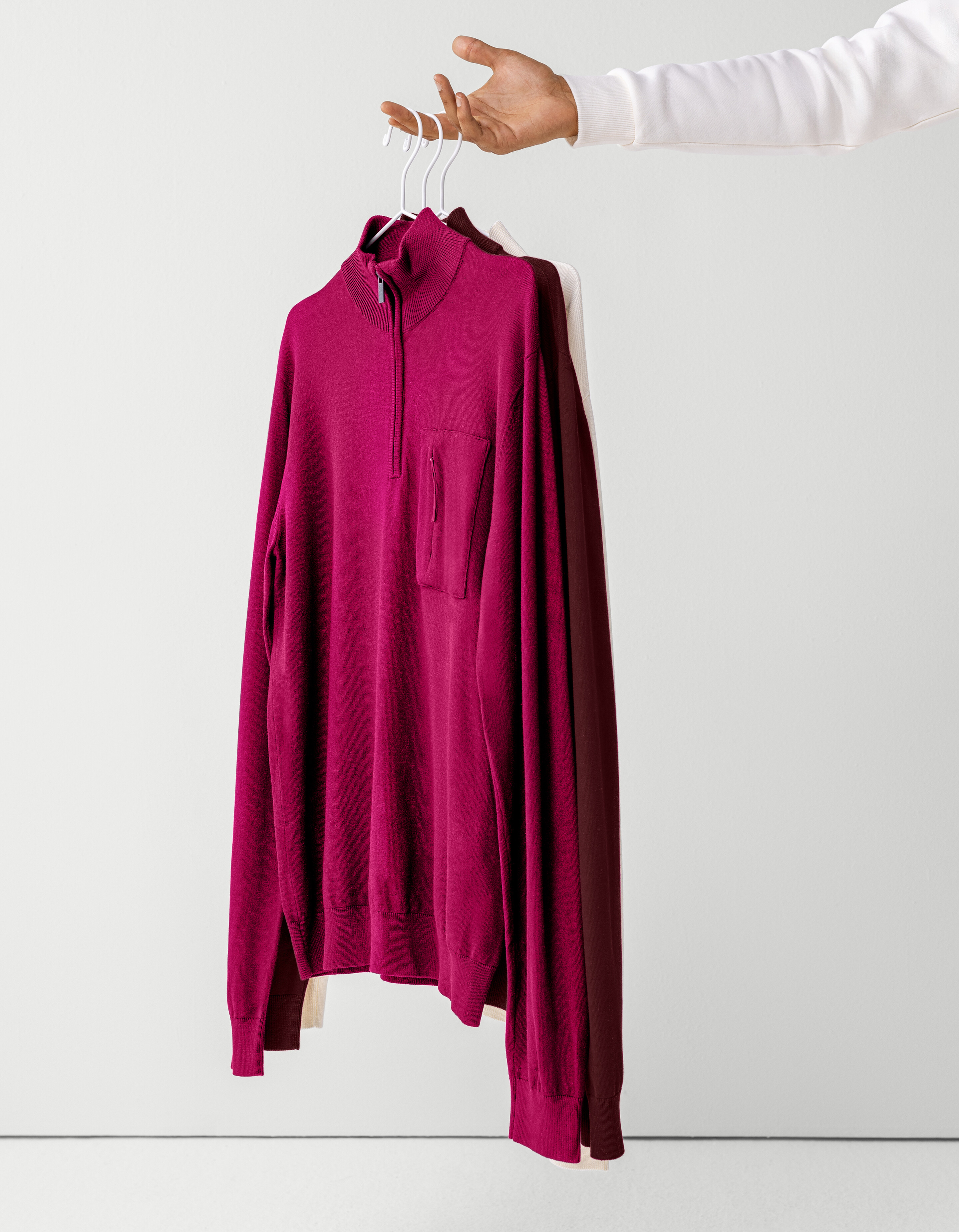 Rollkragenpullover mit Reißverschluss Lila SHOEBY MEN