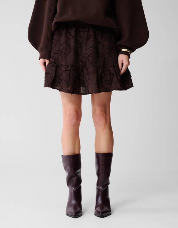 Rüschen-Minirock Dunkelbraun SHOEBY WOMEN