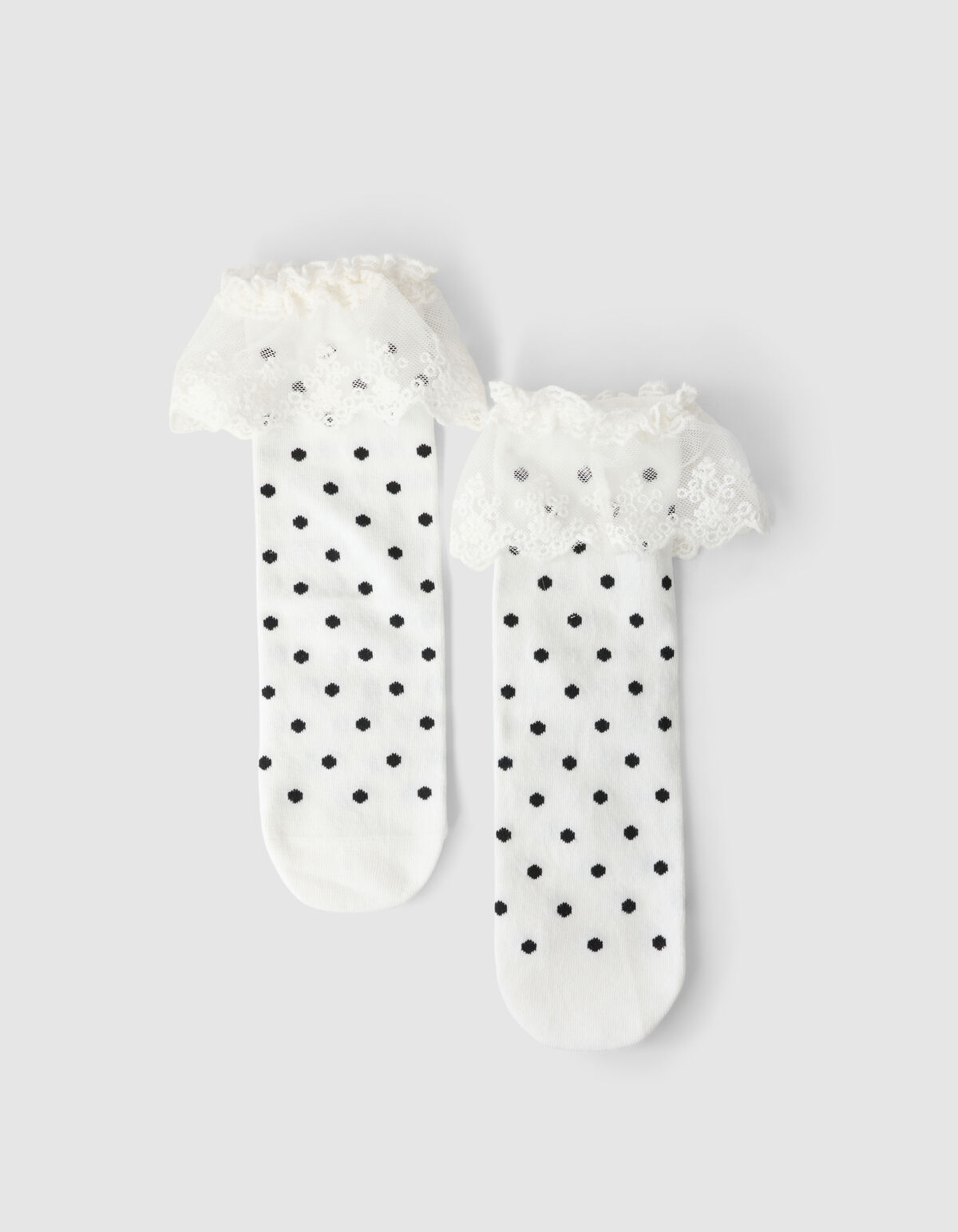 Kanten Polkadot-Socken Gebrochen Wei&szlig; SHOEBY ACCESSOIRES