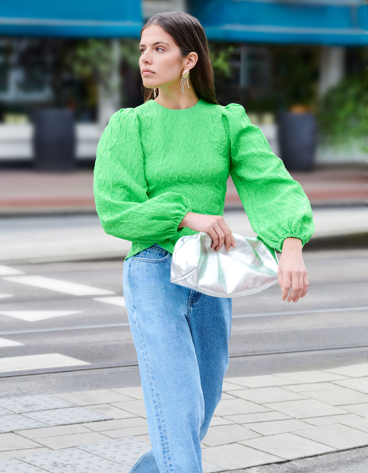 Jacquard-Top Gr&uuml;n SHOEBY WOMEN