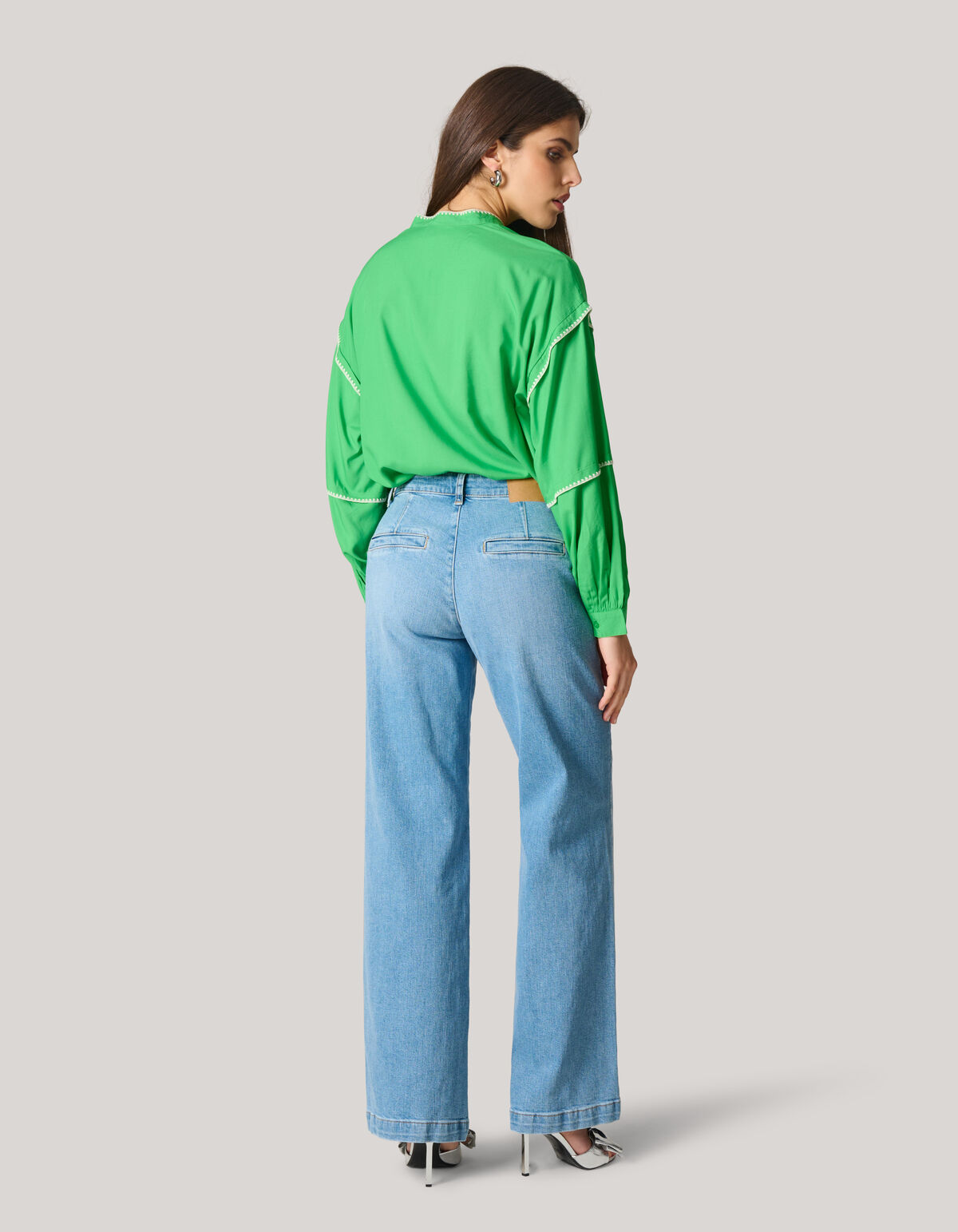 Stickerei Bluse Gr&uuml;n SHOEBY WOMEN