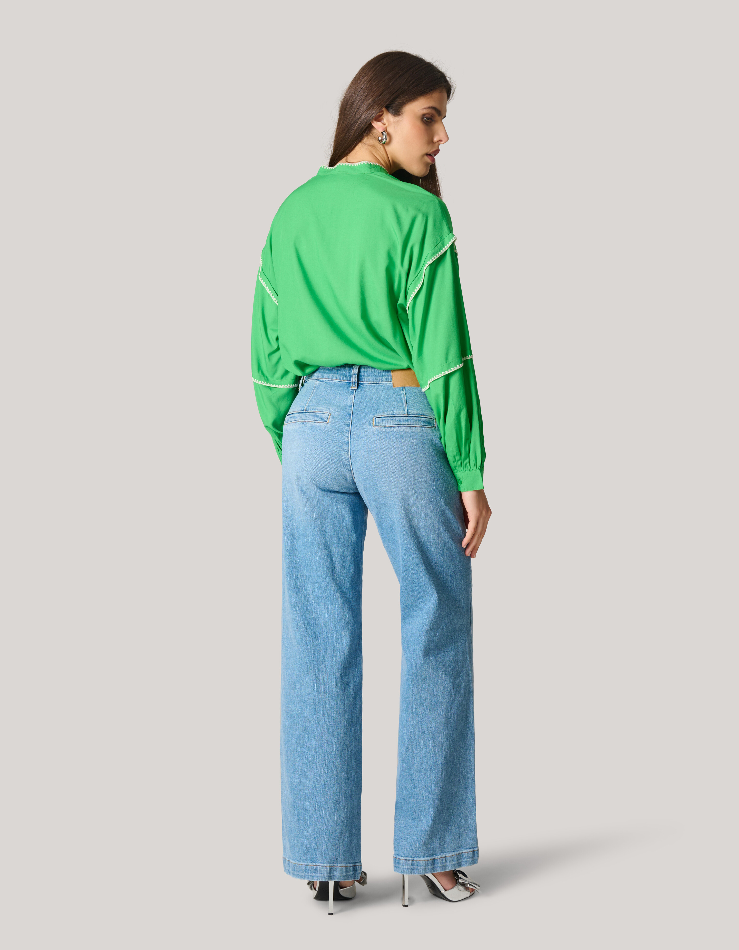 Stickerei Bluse Grün SHOEBY WOMEN