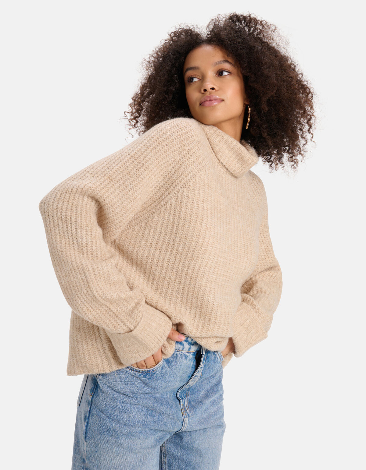 Grob gestrickter Pullover Beige SHOEBY WOMEN