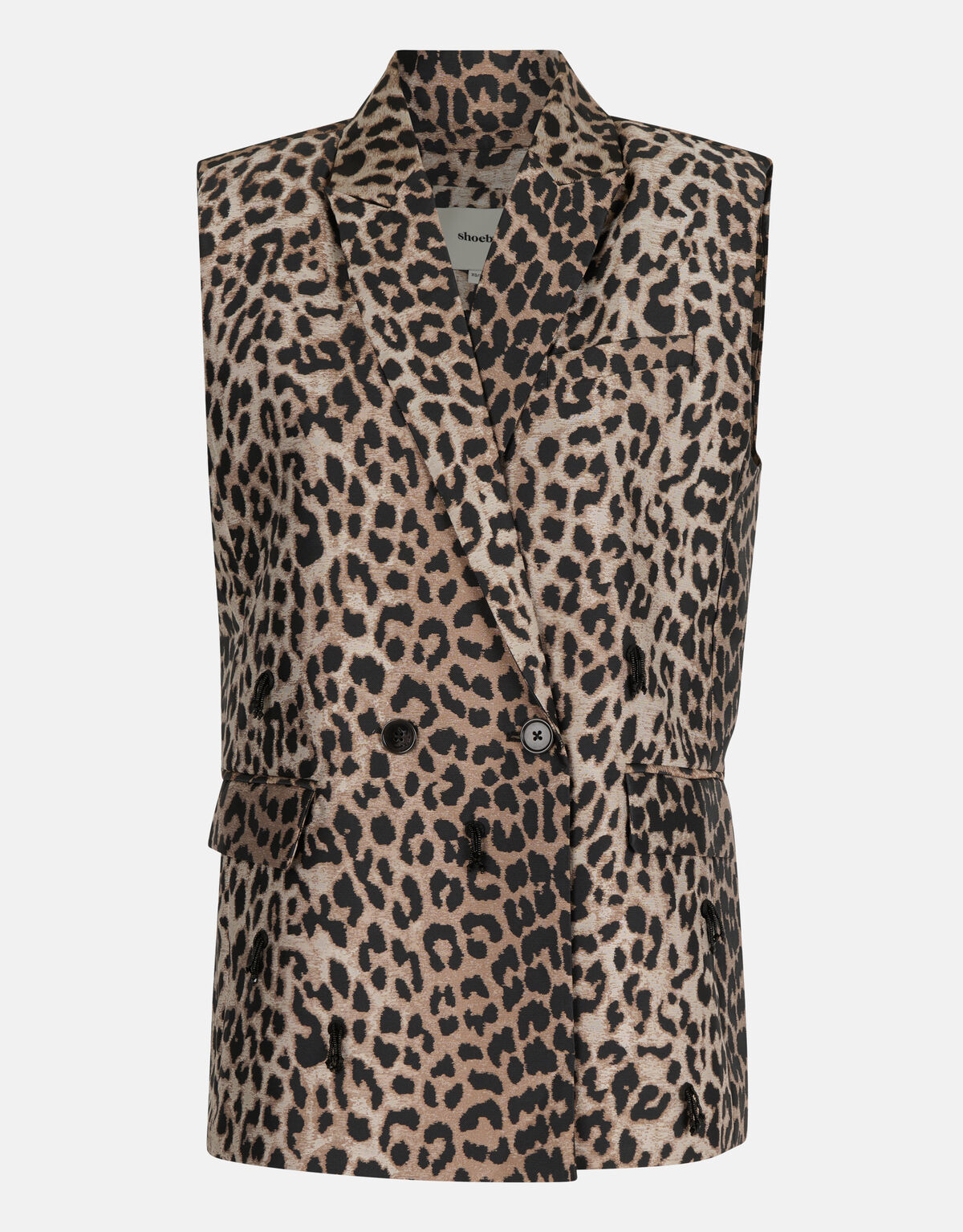 Leopard Jacquard Gilet Braun SHOEBY WOMEN