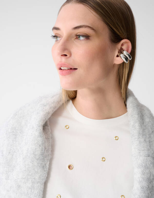 Oversized T-Shirt mit &Ouml;sen Wei&szlig; SHOEBY WOMEN