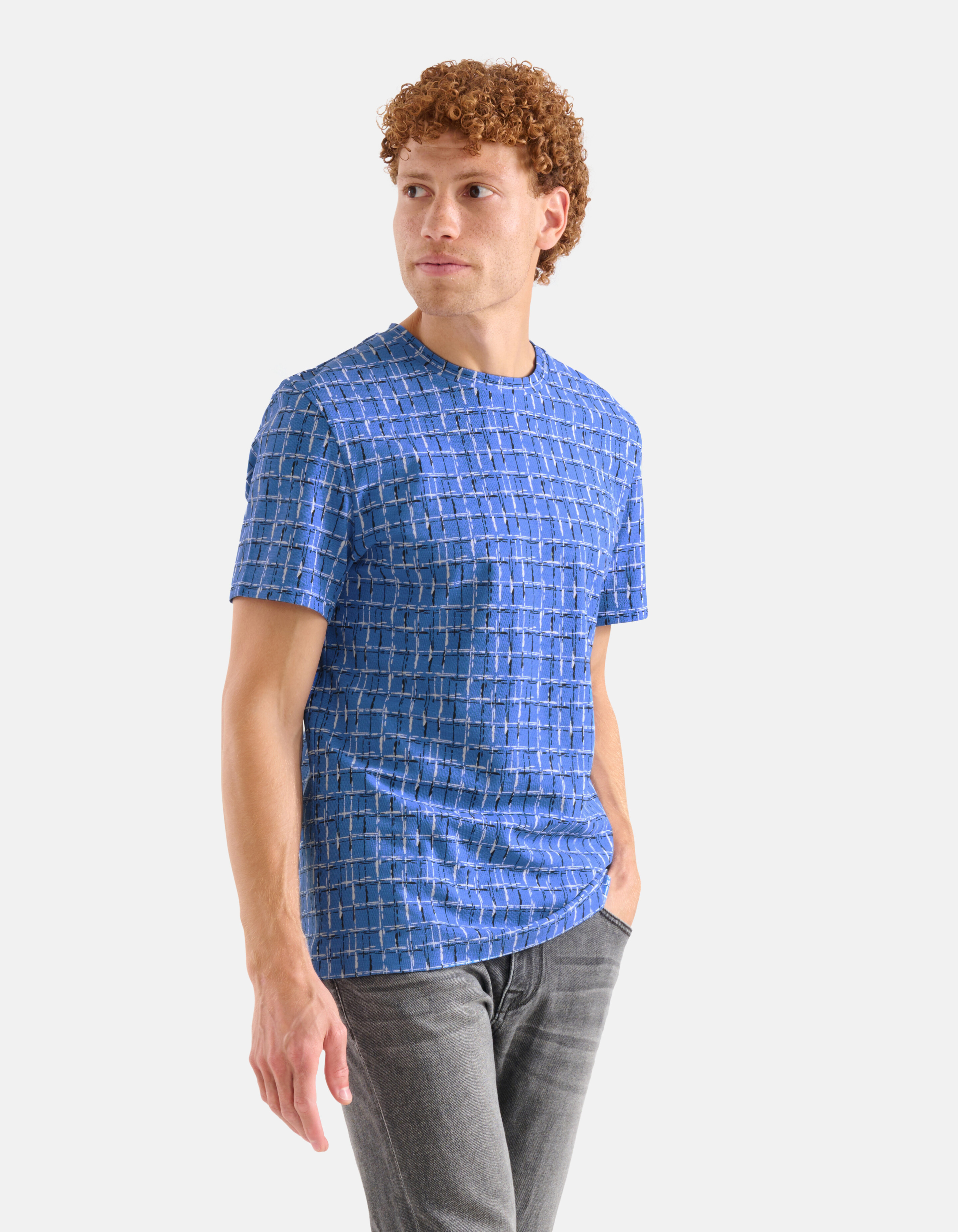 Bedrucktes T-shirt Blau SHOEBY MEN