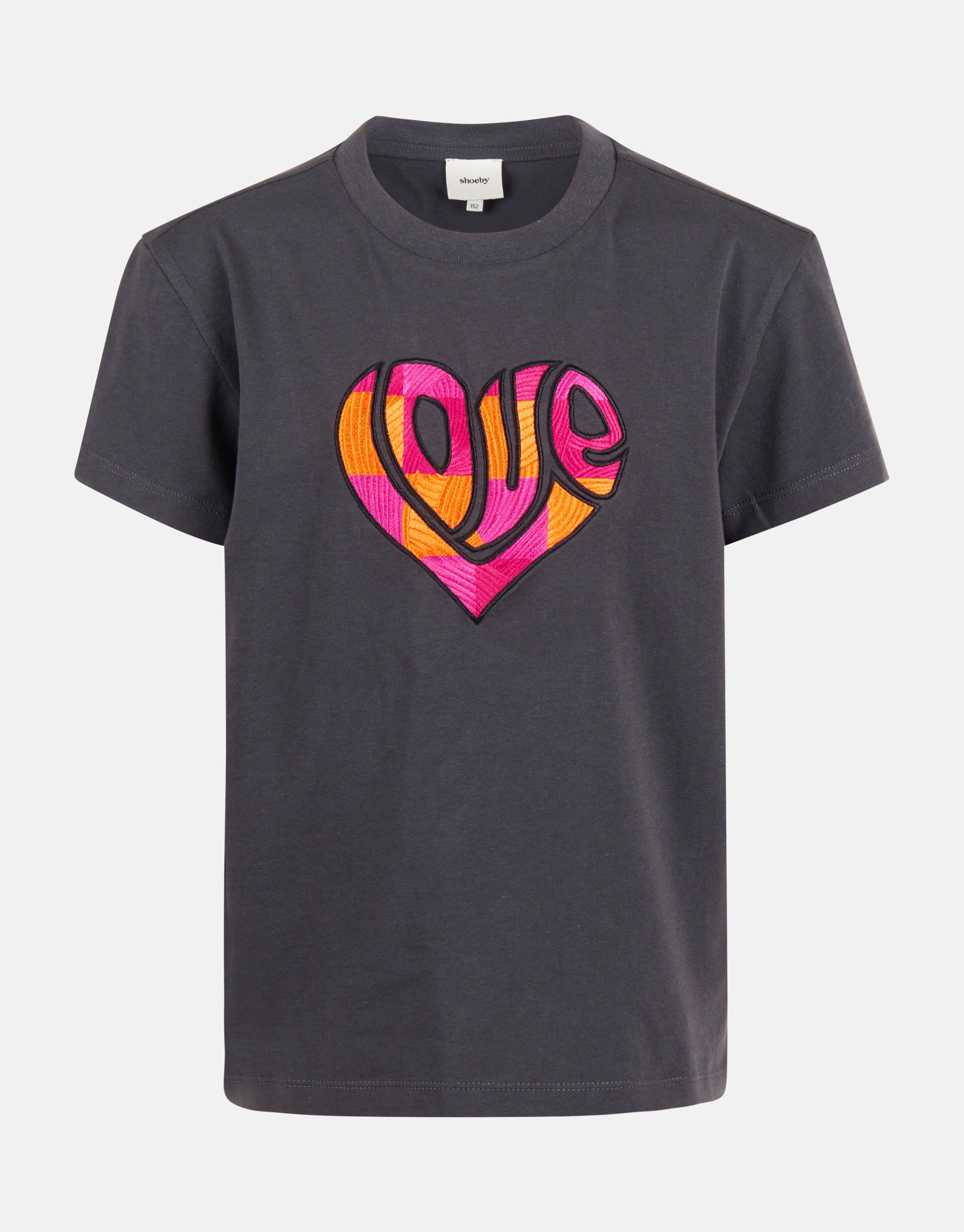 Stickerei-T-Shirt Dunkelgrau SHOEBY GIRLS