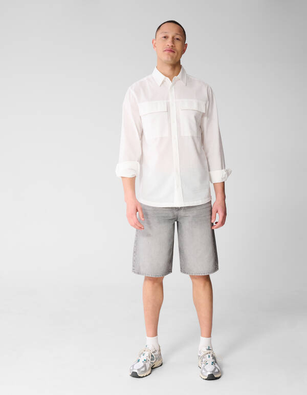 Seersucker Hemd Wei&szlig; SHOEBY MEN