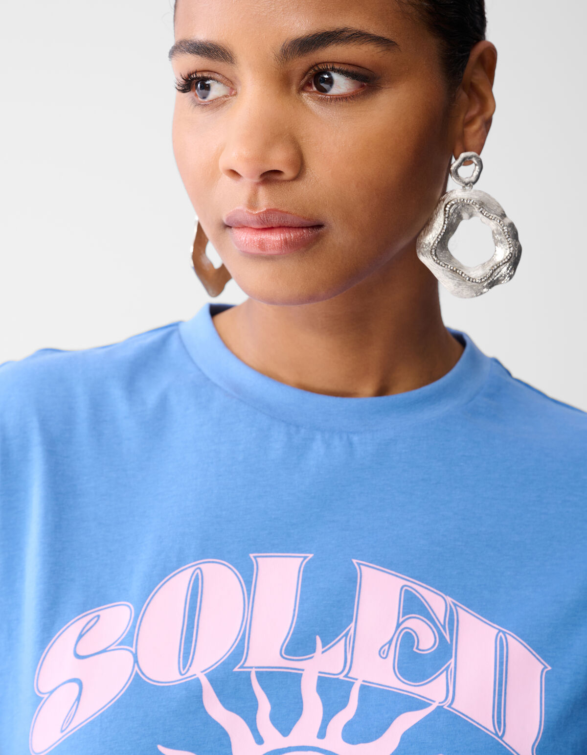 Soleil Kunstwerk T-shirt Blau SHOEBY WOMEN