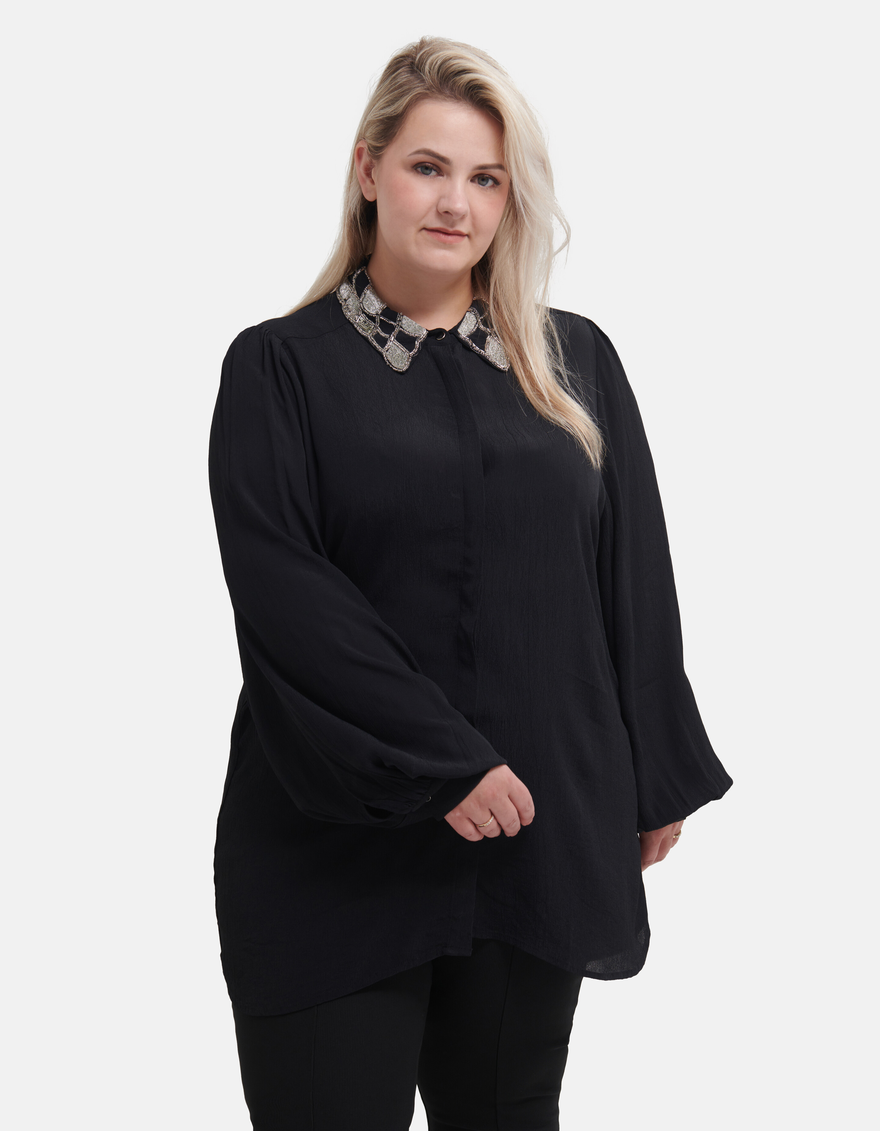 Bluse mit Kragen Schwarz von Fred SHOEBY WOMEN