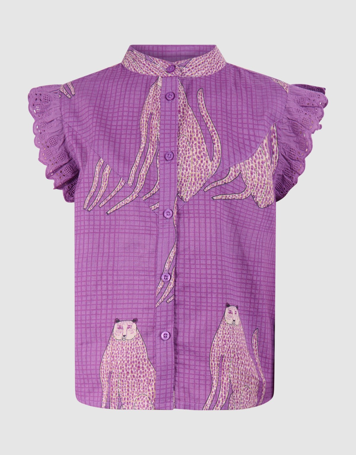 Tiger Ruffle Top Lila SHOEBY GIRLS