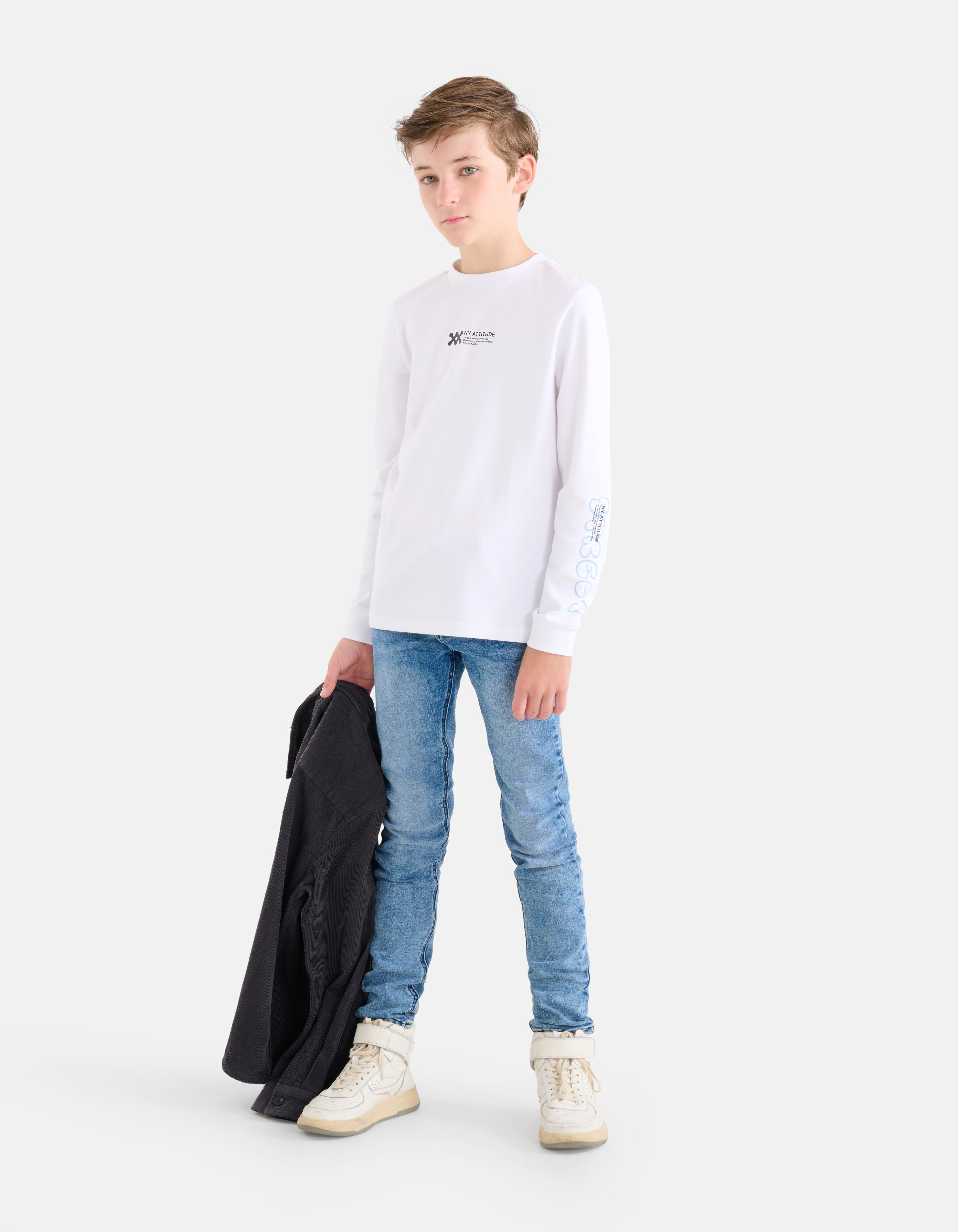 Grafik-Langarmshirt Weiß SHOEBY BOYS