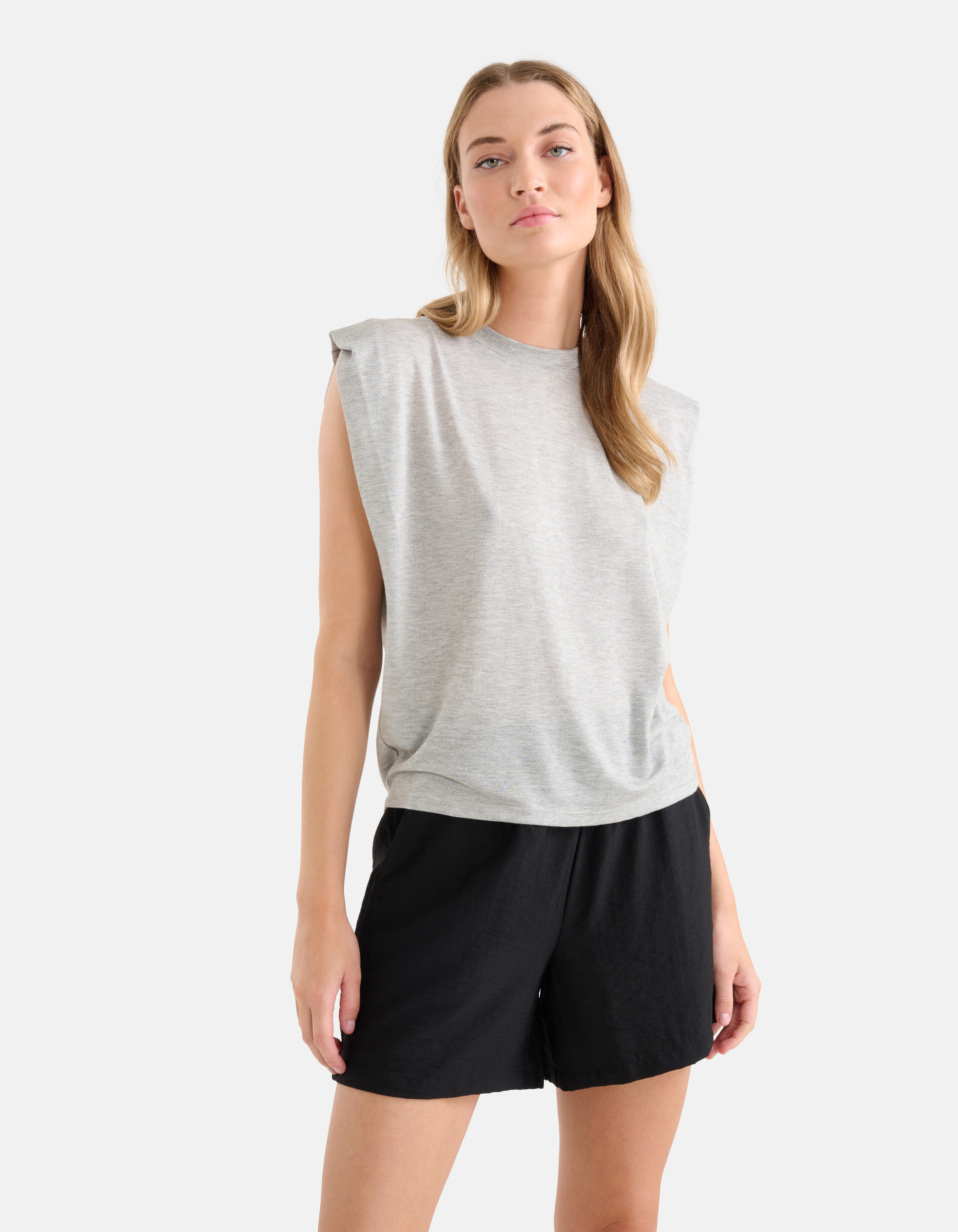 Glitzer-T-Shirt Grau SHOEBY WOMEN