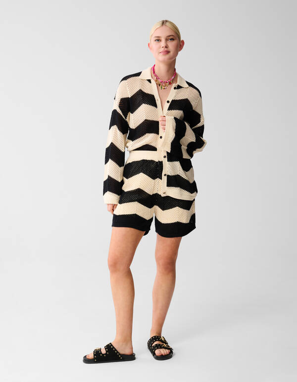 Multi Crochet Short Schwarz/Weiß SHOEBY WOMEN