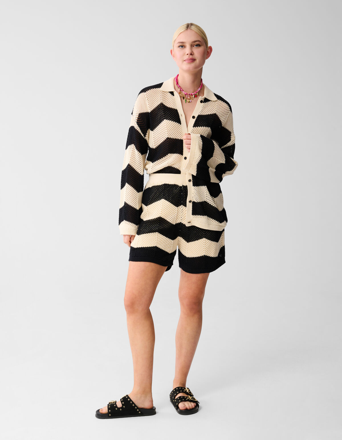 Multi Crochet Short Schwarz/Wei&szlig; SHOEBY WOMEN