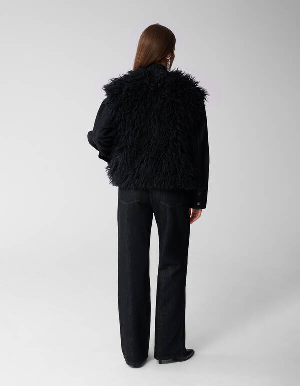 Oversized Teddy Weste Schwarz SHOEBY WOMEN