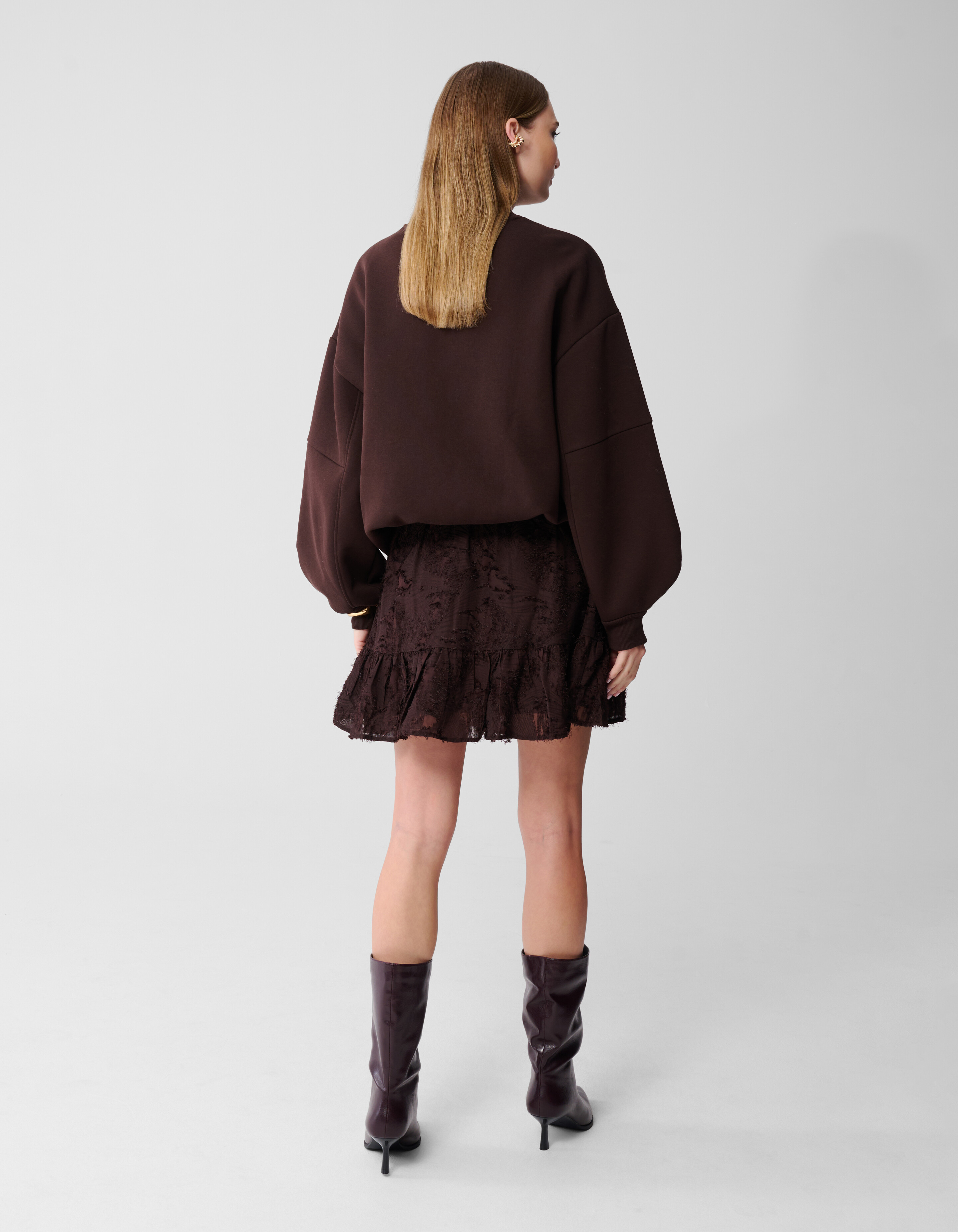 Rüschen-Minirock Dunkelbraun SHOEBY WOMEN