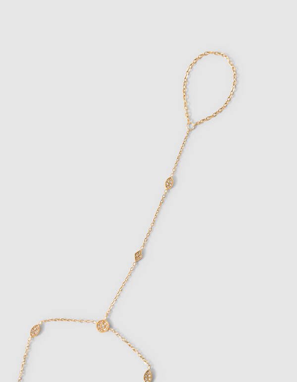 Augenf&ouml;rmige Handkette Gold SHOEBY ACCESSOIRES