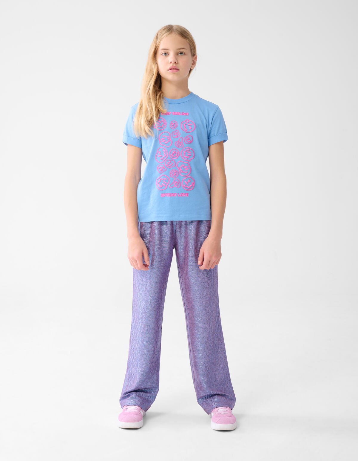 Metallische Hose mit weitem Bein Lila SHOEBY GIRLS