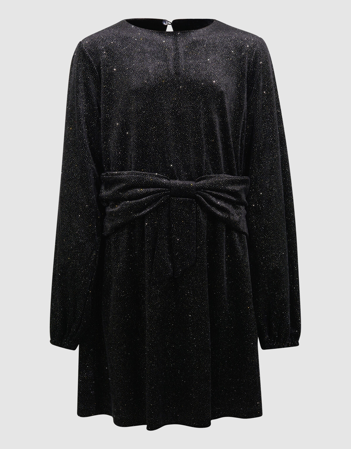 Schwarzes Minikleid aus Samt mit Schleife SHOEBY GIRLS