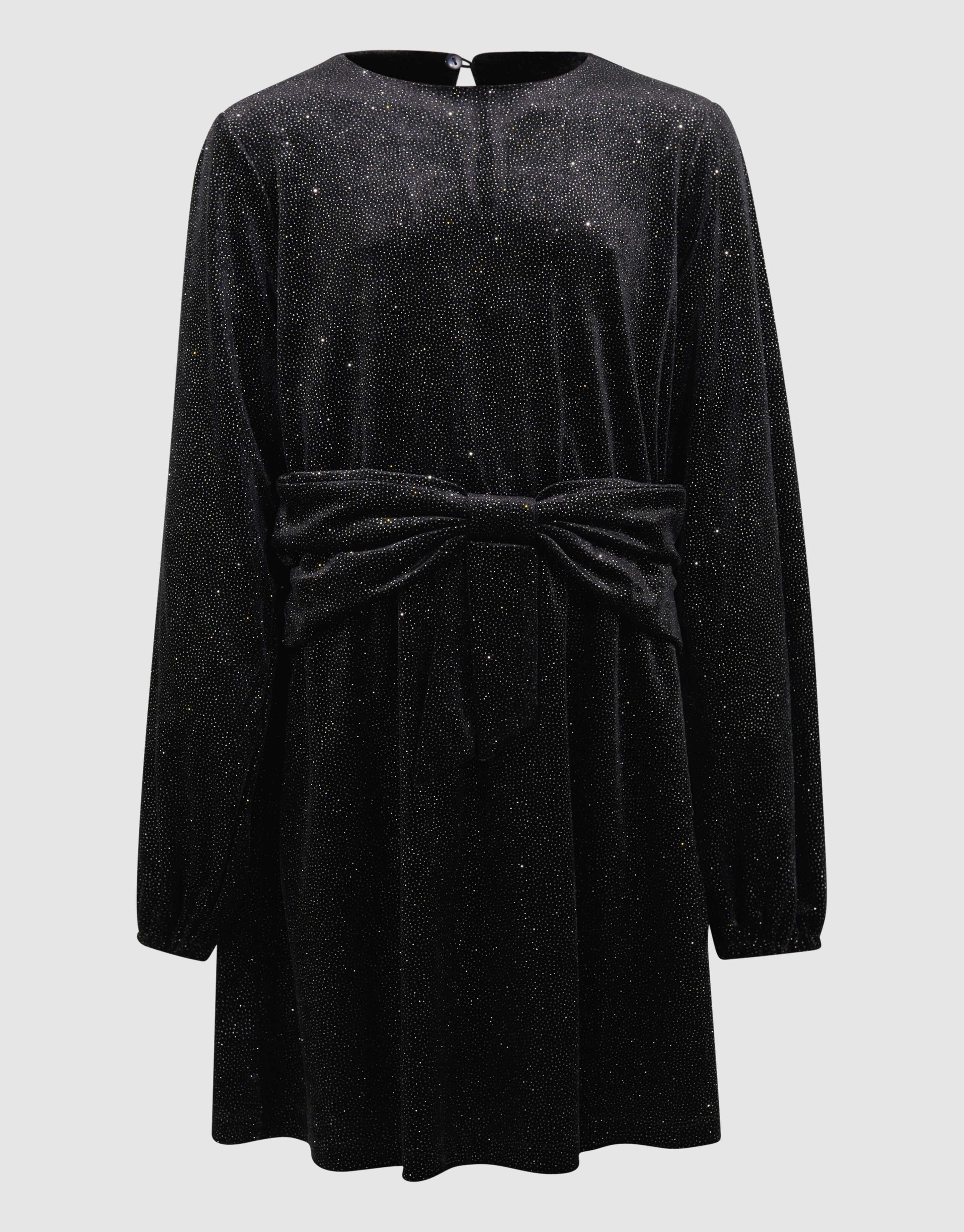 Schwarzes Minikleid aus Samt mit Schleife SHOEBY GIRLS