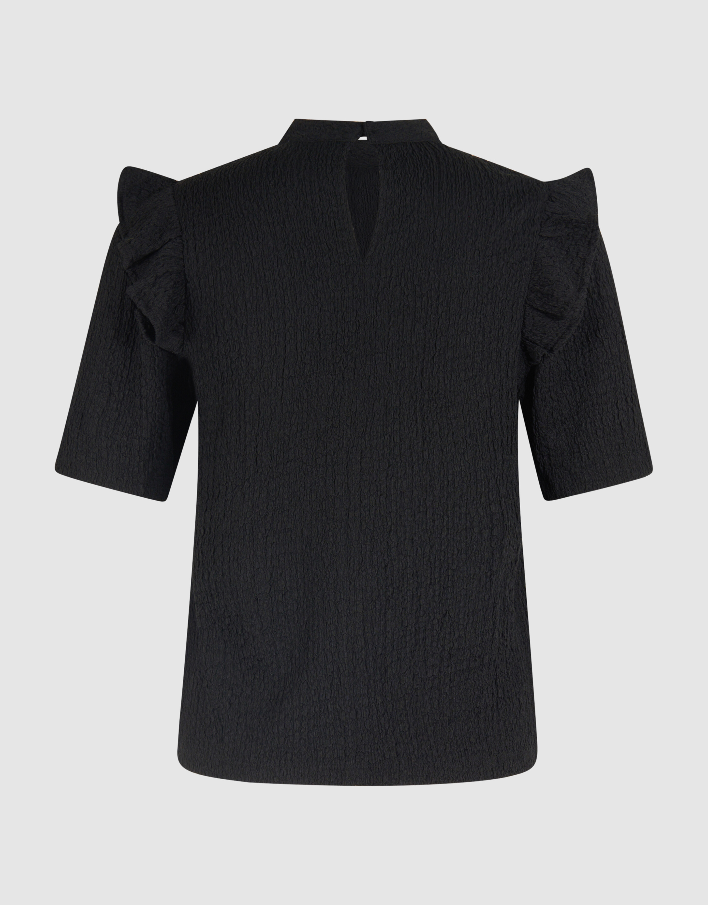 Crinkle Ruffle Top Schwarz SHOEBY WOMEN
