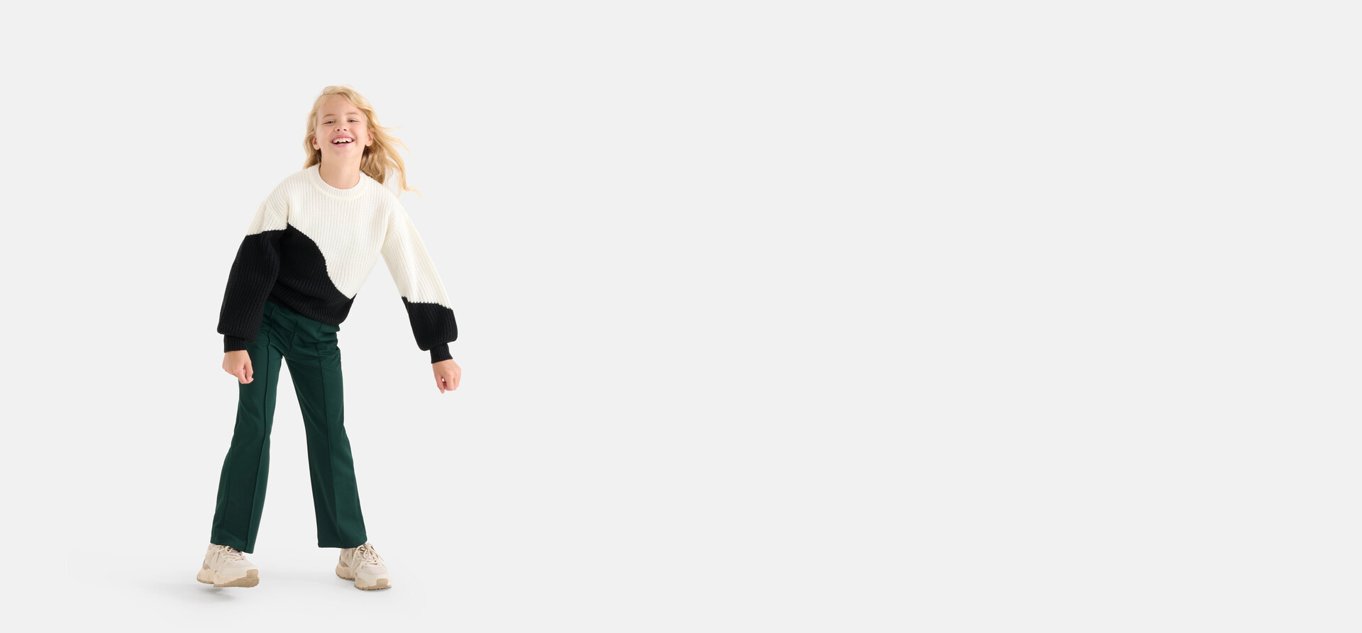 Basis Wide Leg Broek Donkergroen SHOEBY GIRLS