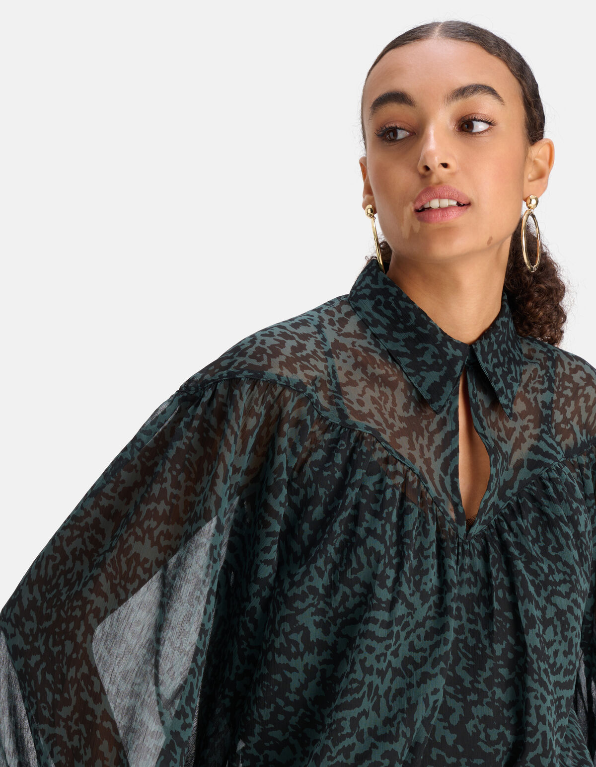 Chiffonbluse Dunkelgrün SHOEBY WOMEN