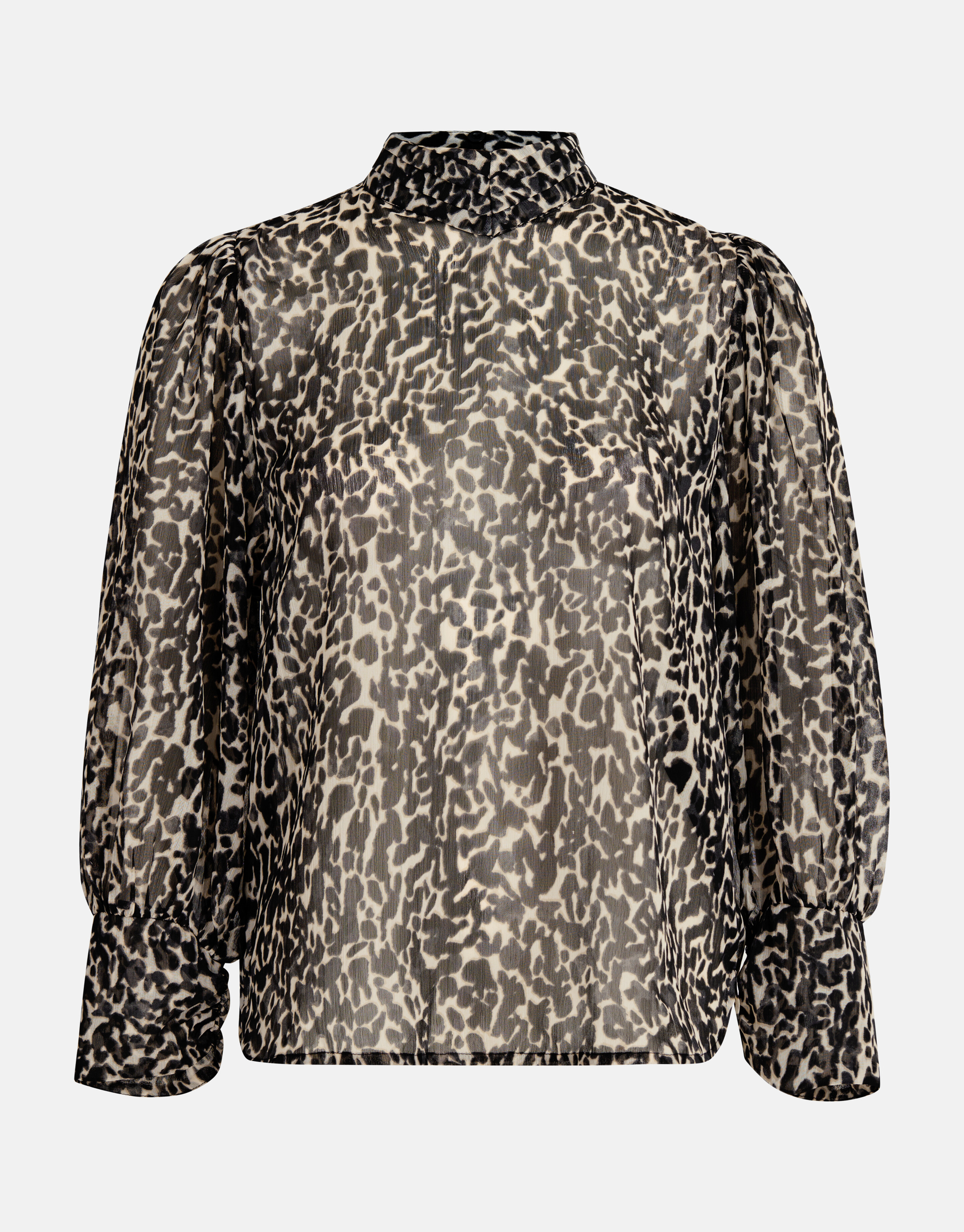 Chiffon Panterprint Blouse Zwart/Beige SHOEBY WOMEN