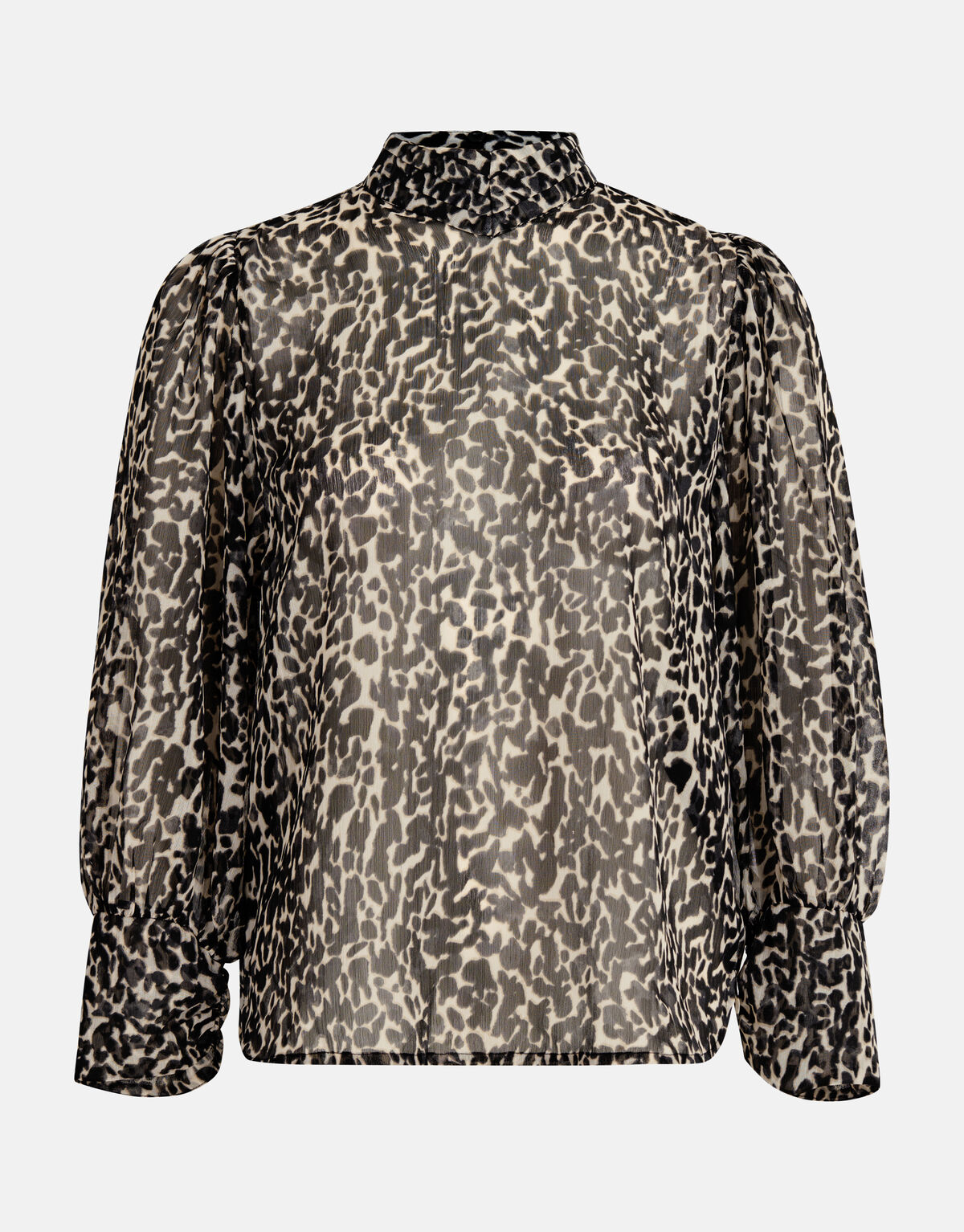 Chiffon Panther Print Bluse Schwarz/Beige SHOEBY WOMEN