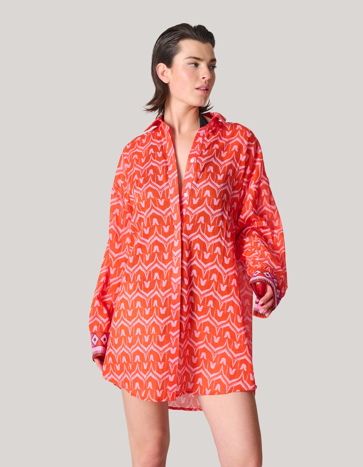 Bedruckte Strandbluse Rood SHOEBY WOMEN
