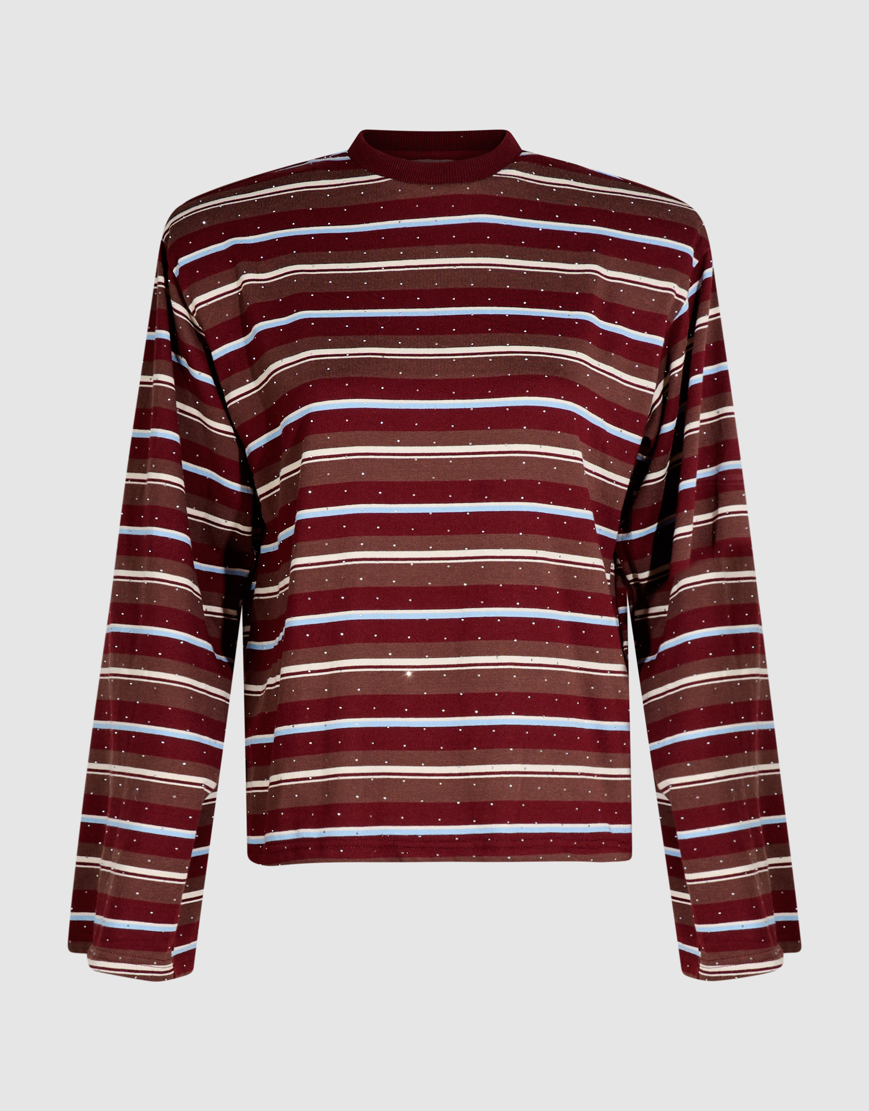 Embellished Gestreifte Longsleeve Dunkelrot SHOEBY WOMEN