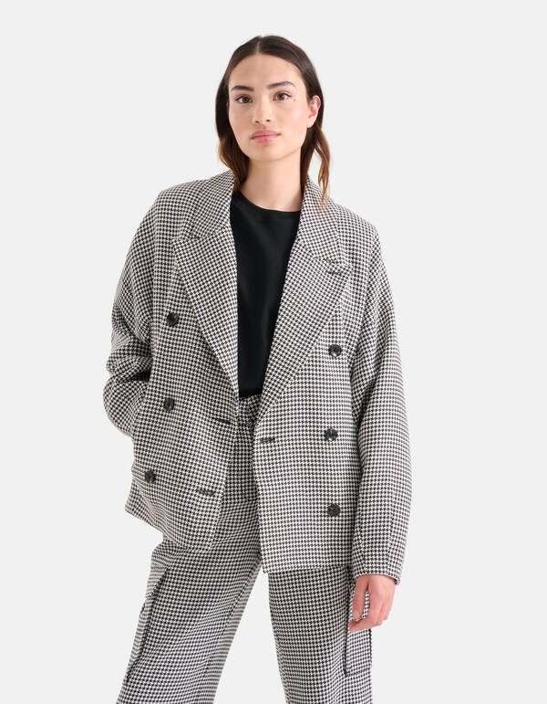 Pied-De-Poule Blazer Zwart/Wit SHOEBY WOMEN