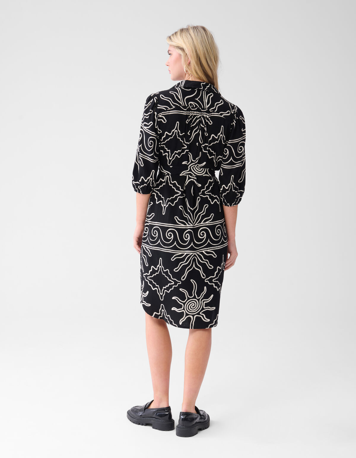 Bedrucktes Midikleid Schwarz SHOEBY WOMEN