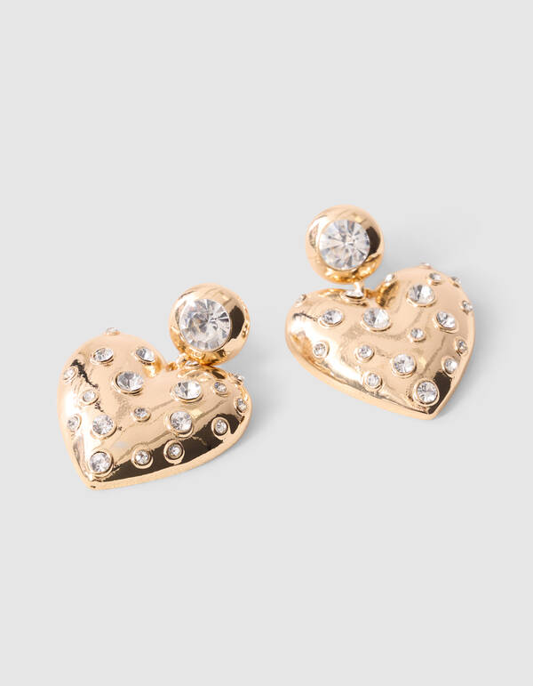 Strassherz-Ohrringe Gold SHOEBY ACCESSOIRES