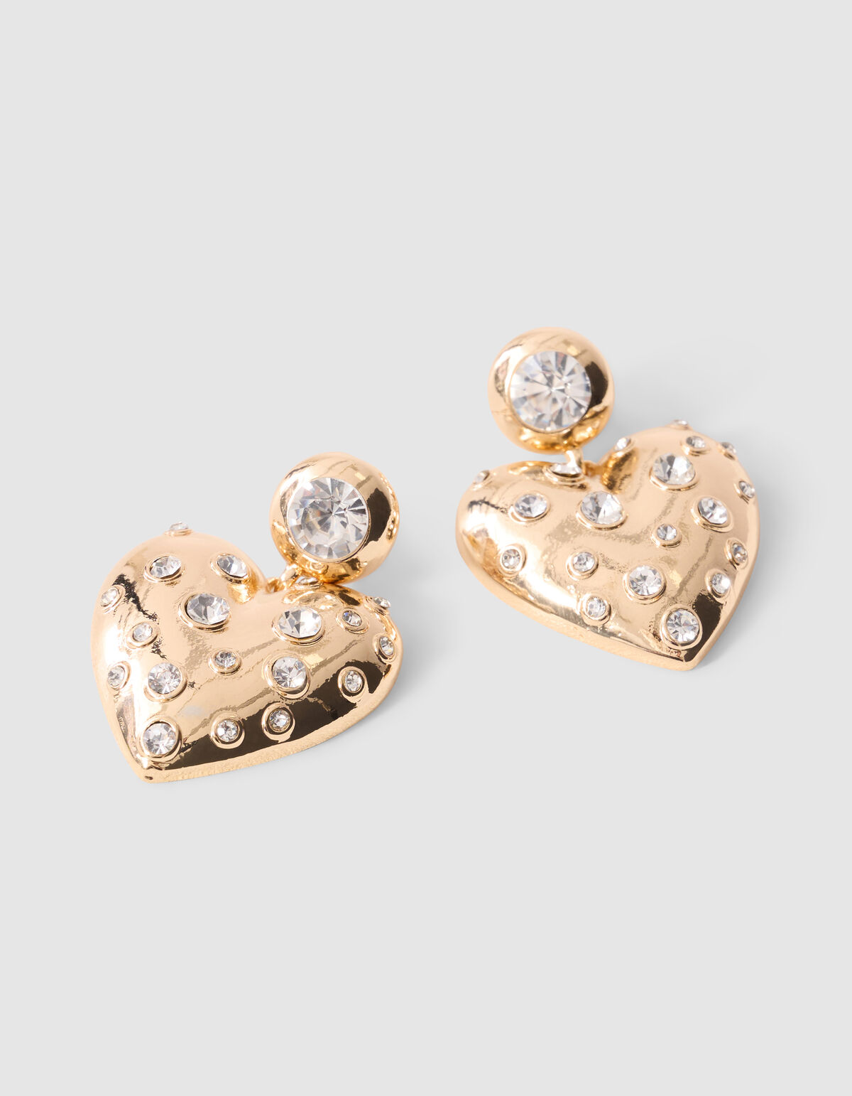 Strassherz-Ohrringe Gold SHOEBY ACCESSOIRES