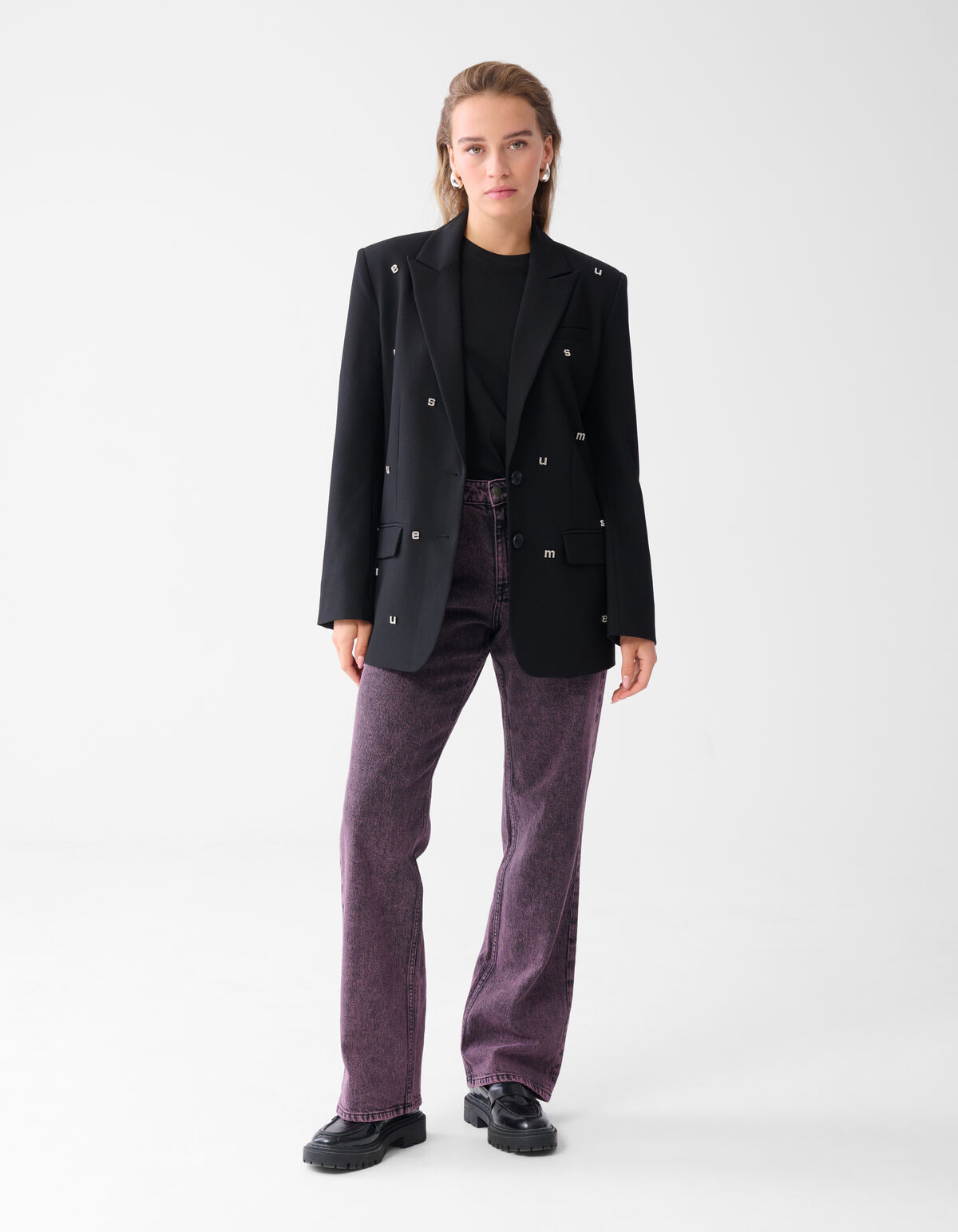 Strass Buchstaben Blazer Schwarz SHOEBY WOMEN
